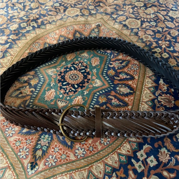 Accessories - Excellent condition Dark Brown Fauc Leather Belt with antique Gold Buckle.